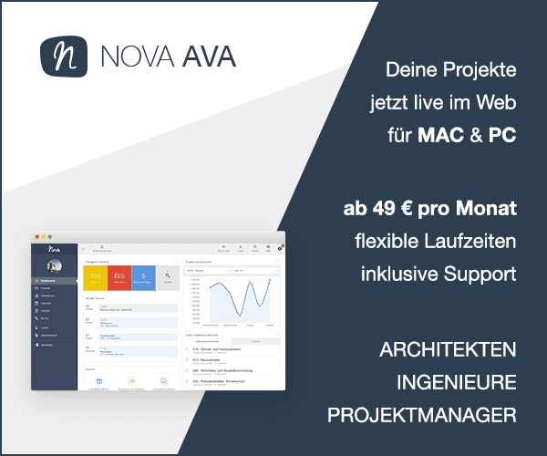 NOVA AVA - Ausschreibungsprogramm online für deine Projekte, jetzt live im Web.